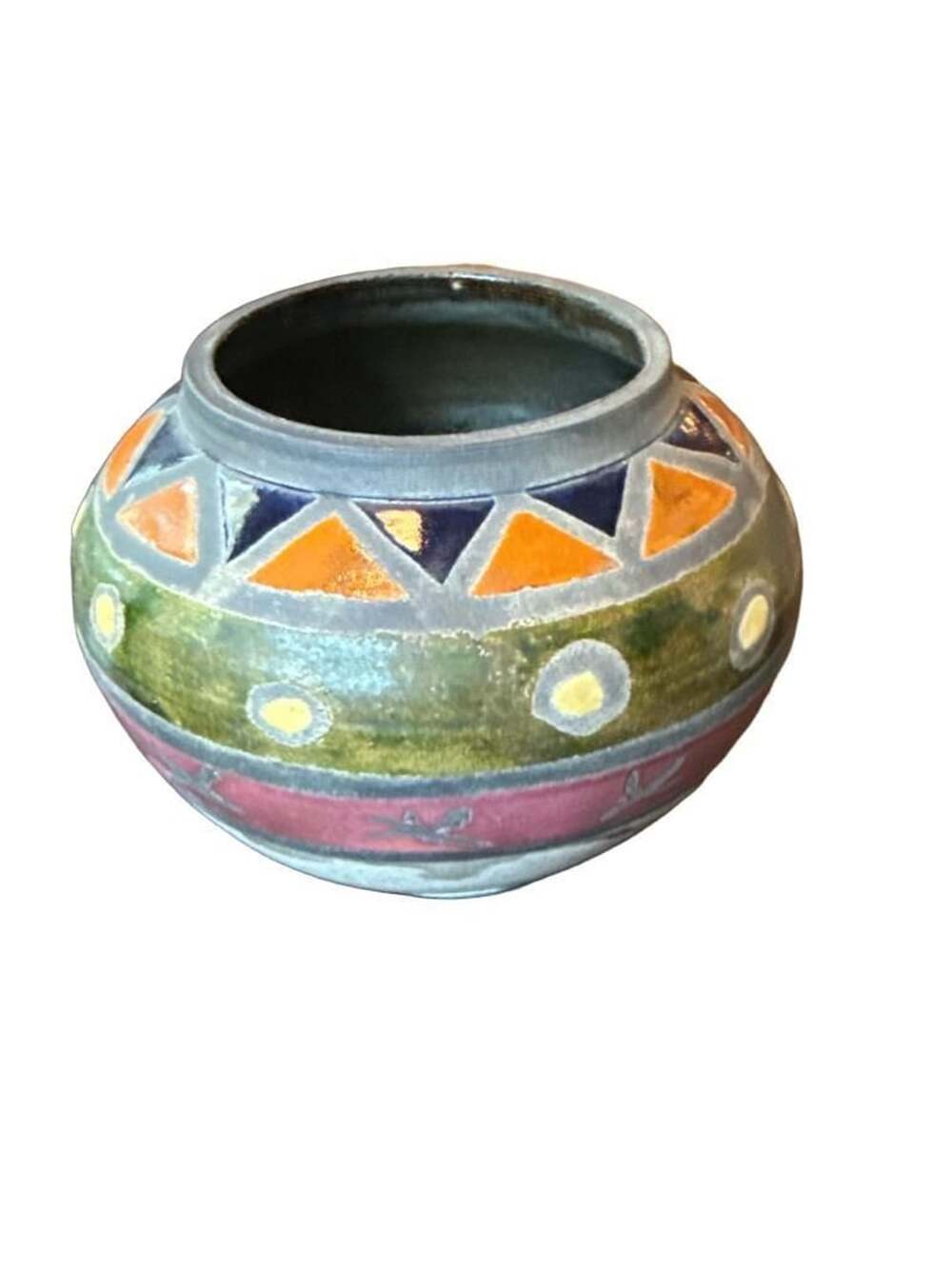 Vintage Southwestern Hand Painted Ceramic Pot Vase - Picture 5 of 8